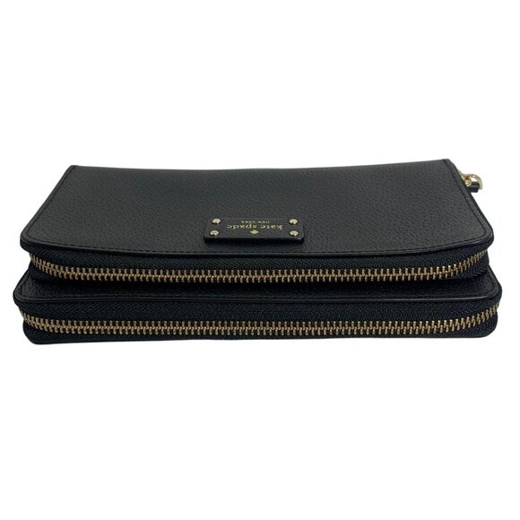 Kate Spade Grove St Anita Black Leather Double Zip Around Wallet Wristlet EUC - Picture 6 of 11